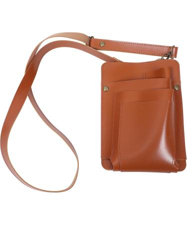 VALICLUD Scissor Pouch PU Leather Hairdressing Tools Storage Bag Salon Barber Hair Stylist Waist Pouch with Adjustable Belt for Combs Shears Brown - Buy Online on GoSupps.com