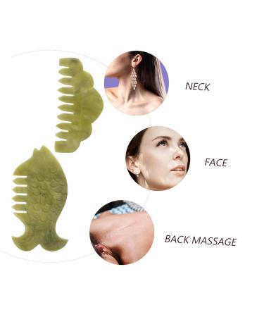 Buy Google Jade Scalp Massage Combs - 2 Piece Head Kamm for Gua Sha Hair Care - Buy Online on GoSupps.com