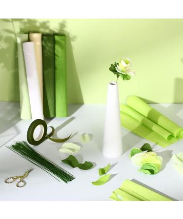 Gersoniel 57 Pieces Crepe Paper Flower DIY Kits 6 Rolls 35g Crepe Paper Rolls 50 Pcs Green Floral Iron Wire 1 Roll 50 M Green Floral Tape for Birthday Party Wedding Festival Ornament(Green Series) - Buy Online on GoSupps.com