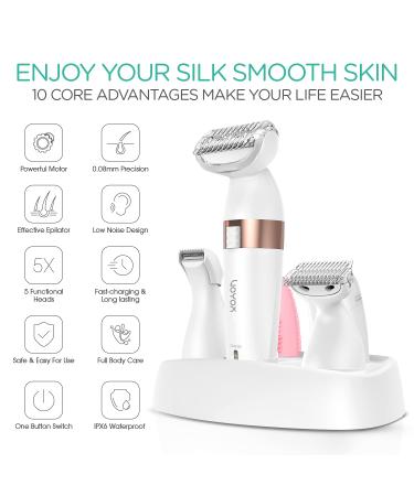 VOYOR 5-in-1 Electric Shaver for Women - Waterproof Bikini Trimmer & Face Groomer - Buy Online on GoSupps.com