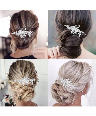 ISLHJDD Wedding Hair Clip Bridal Hair Comb Diamante Crystal Pearl Hair Comb Wedding Hair Accessory Decorative Wedding Hair Comb Hair Accessories for Brides Girls - Buy Online on GoSupps.com