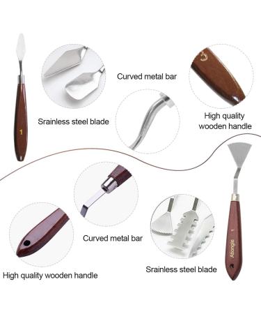 14-Piece Stainless Steel Palette Knife Set for Oil and Acrylic Painting | Ationgle Spatula Painting Supplies with Wood Handle - Buy Online on GoSupps.com