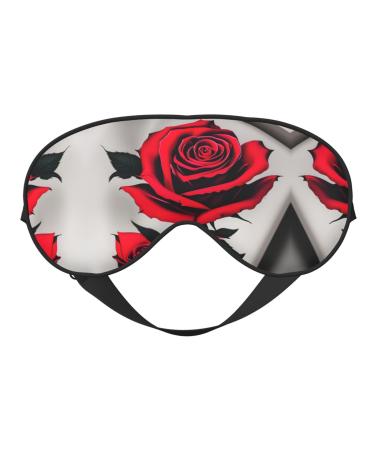 SSIMOO Red Rose Sleep Mask-Adjustable Breathable Fashionable Eye Mask for A Comfortable Sleep Experience Black