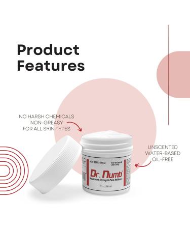 Dr. Numb 5% Lidocaine Numbing Cream Nonprescription Maximum Strength Topical Anesthetic Cream - Temporary Relief of Pain Itch Discomfort for Hemorrhoid and Anorectal Uses - 2oz Pack of 1 - Buy Online on GoSupps.com