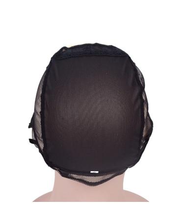 Black U Part Swiss Lace Wig Cap (Pack of 2) - Large Size 56cm - Adjustable Straps - Glueless Hairnets for Making Wigs - Buy Online on GoSupps.com