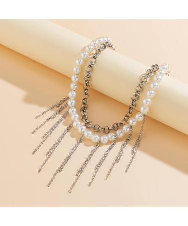 Vsilay Lianxue Vintage Imitation Pearl Necklace - Double Layer Clavicle Chain Fashion Jewelry for Women | Ship Worldwide - Buy Online on GoSupps.com
