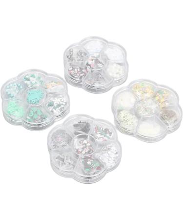Clay Nail Glitter 4 Boxes Cute Christmas Nail Art Slices 3D Decoration Snowflake for Party for Women - Buy Online on GoSupps.com