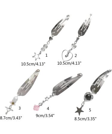 Y2K Snap Hair Clip for Women Hair Barrette Clip for Thick Thin Hair Hollow Star Bead-Silver Barrette Exquisite Hair Clip Heart Hair Barrettes for Women - Buy Online on GoSupps.com