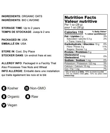 Organic Rolled Oats  10 Pounds - Old-Fashioned  100% Whole Grain  Non-GMO  Kosher  Bulk  Product of the USA 10 Pound (Pack of 1) - Buy Online on GoSupps.com