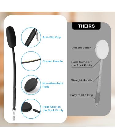 Anti-Slip Back Cream Applicator | 48cm Lotion Applicator for Easy Moisturizing | Ideal for Seniors | Black - Buy Online on GoSupps.com