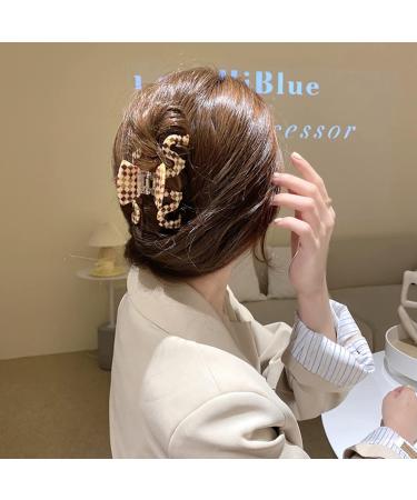 Large Tortoise Shell Claw Clips 3.5 Inch - Checkered French Design Hair Jaw Clamp for Women - 2 Pack - Buy Online on GoSupps.com
