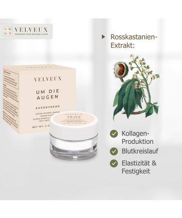 VelveUx Eye Cream Anti-Wrinkle & Dark Circle Treatment | 100% Natural with Argan Oil & Vitamin E | Refreshing 15ml Eye Cream for Bags & Puffiness - Buy Online on GoSupps.com