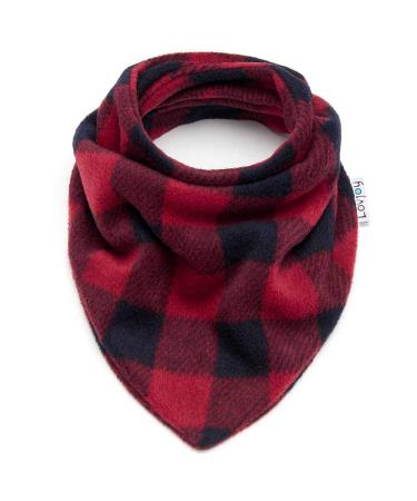 Baby Toddler Cute Warm Fleece scarf/Snood. Soft & Cozy. Fits 6 months - 5 Years. More Designs for Boys & Girls! Red Black Checks