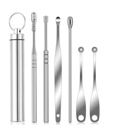 ESHOWEE Ear Wax Removal Kit Ear Curette Ear Wax Remover Tool Earwax Removal Kit with Cleaning Brush and Storage Box Easy to Use Painless Ear Pick