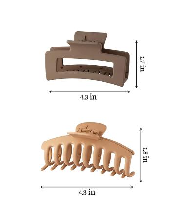 4 Pack Large Claw Hair Clips for Thick Hair - Matte Finish - Strong Hold Jaw Clips for Women - Buy Online on GoSupps.com