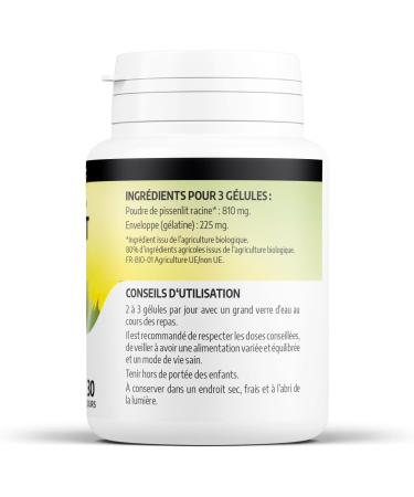 Organic Dandelion 270 mg - 100 Capsules - Ecocert Certified - Orgaliane - Buy Online on GoSupps.com