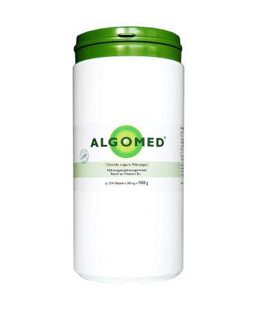 Chlorella tablets from Germany - Premium Chlorella Algae Pressenges - Chlorella Vulgaris Tabs Roh Vegan Pure and Control - Clorella Tablets |Algomed 1-pack (1x 1000g / 1kg)