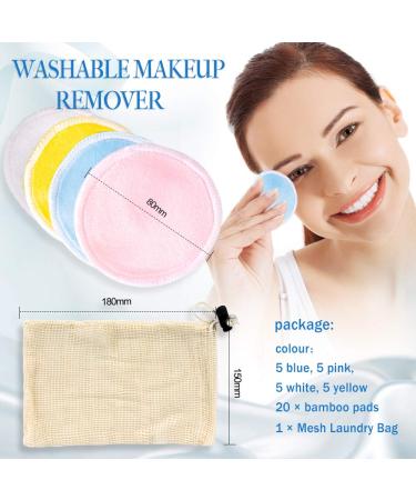 Reusable Washable Makeup Pads & Konjac Sponge - Eco-Friendly Cotton & Bamboo Zero Waste with Laundry Bag - Buy Online on GoSupps.com