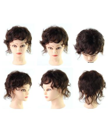 Susanki women's hair part brief lured lured real hair clip-in-toupet hair part for thinner hair wavy black wavy color: black