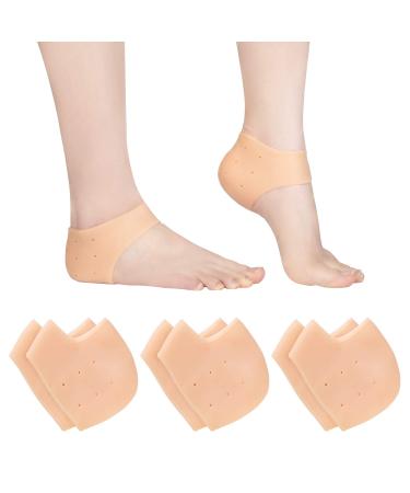 Heel Protector Silicone Heel Socks Gel Heel Pads for Plantar Fasciitis Heel Pain Dry Cracked Heel 3 Pairs