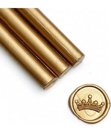 UNIQOOO Metallic Antique Gold Glue Gun Sealing Wax Sticks - Pack of 8 | Ideal for Wedding Invitations, Cards, and Gifts - Buy Online on GoSupps.com