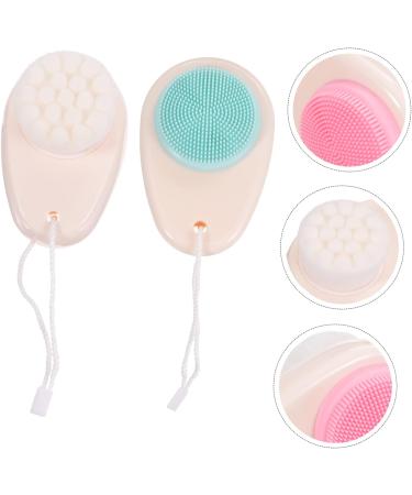 FRCOLOR Pack of 4 Double-Sided Facial Cleansing Brush Face Massage Brush Double End Face Brush Hand Grip Face Brush Lady Face Brush Deep Sink 3D Silicone Soft Fur - Buy Online on GoSupps.com