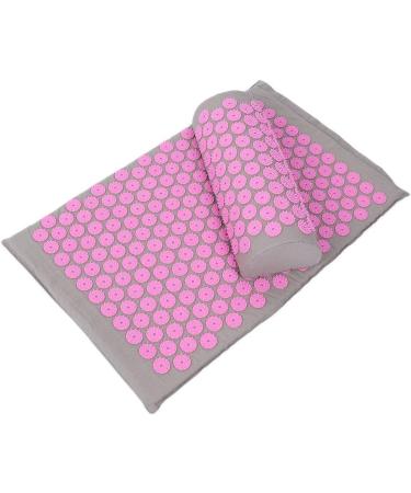 Verdant Touch Massage Mat | Acupuncture & Yoga Mat 68x42 cm | Light Grey with Pink Buckle | Acupressure Pad for Ultimate Relaxation - Buy Online on GoSupps.com