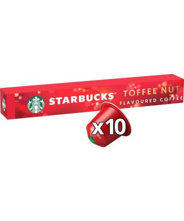 STARBUCKS Toffee Nut Flavoured Coffee by Nespresso Blonde Roast Coffee Capsules 8 x 10 (80 Capsules) - Buy Online on GoSupps.com