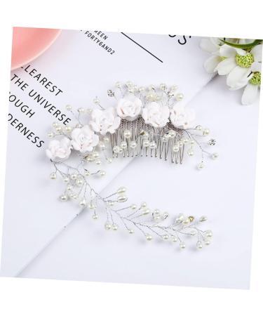 ifundom Rhinestone Bridal Comb floral hair comb bride Bridal Side Combs pearl bridal hair comb bridal headpieces for wedding pearl hair comb for women Small and fresh Miss flowers - Buy Online on GoSupps.com