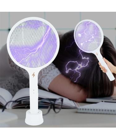 Summer Battery Power Electric Fly Swatter Electric Pest Repeller Bug Zapper Racket Wireless Long Handle Mosquito Killer for Room White - Buy Online on GoSupps.com