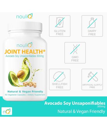 NOULIQ Avocado Soy Unsaponifiables Joint Health Supplement - 300mg, 60 Vegan Capsules - Buy Online on GoSupps.com