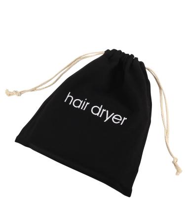 ERKXD Hair Dryer Bags Drawstring Bag Container Hairdryer Bag for travel bathroom (Black)