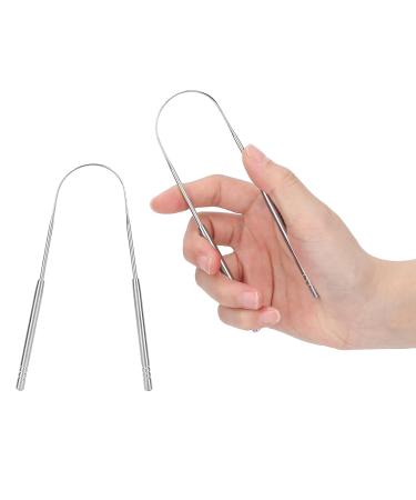 U-Shaped Tongue Scraper 2-Pack | Stainless Steel Oral Care Tool for Fresh Breath | Reusable & Easy to Clean - Buy Online on GoSupps.com