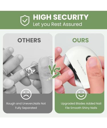 Electric Nail Clippers for Adults Nails Blanking Sanding with Nail Scraps Storage Safety Electric Nail Clippers Rechargeable Fingernail Trimmer for Adult Seniors Baby - Buy Online on GoSupps.com