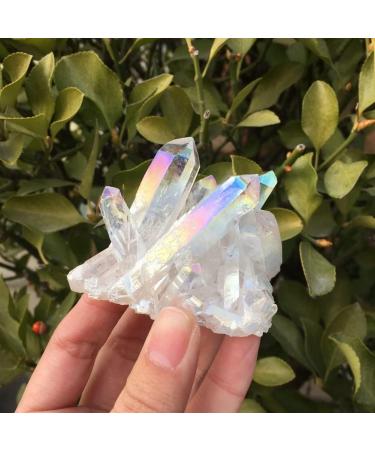Home Decoration 80-90g White Flame Aura Quartz Crystal Cluster Specimen Chakra Stones Crystal Cluster - Buy Online on GoSupps.com