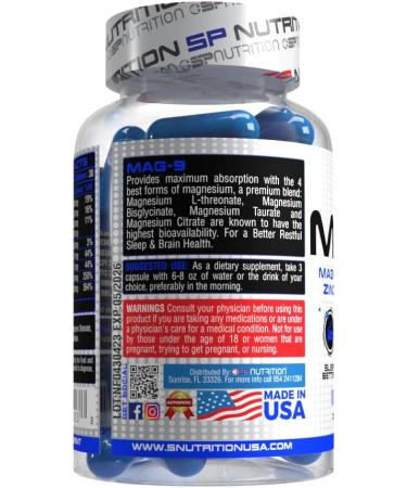 SP Nutrition MAG-9 Magnesium Complex Zinc D3 & Selenium for Sleep & Energy Support 90 Capsules - Buy Online on GoSupps.com