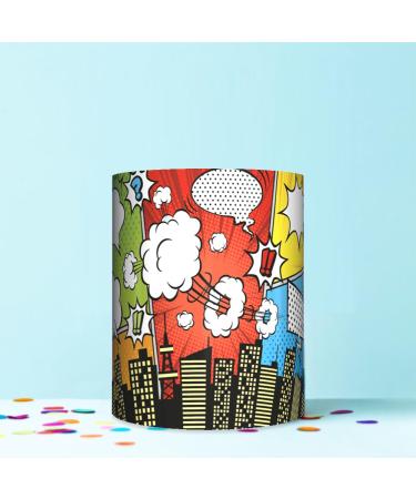 SUPERHERO BUILDINGS BACKGROUND WRAP AROUND EDIBLE CAKE TOPPER ICING SHEET DECORATION 3 SHEETS