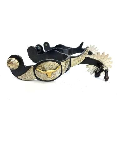 Aime Imports Western BS Texas Longhorn 16pt Jingle Bob Spurs - Authentic Cowboy Spurs - Buy Online on GoSupps.com