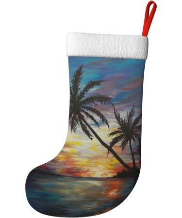Ffexs Pier Lights Velvet Christmas Socks One Size Tropical Sunset for New Year & Holiday Cheer - Buy Online on GoSupps.com