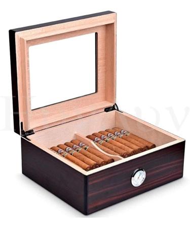 Humidor Box Cedar Wood Humidor Box with Humidifier Humidifier Can Hold About 50 Cigars Decorative Box - Buy Online on GoSupps.com