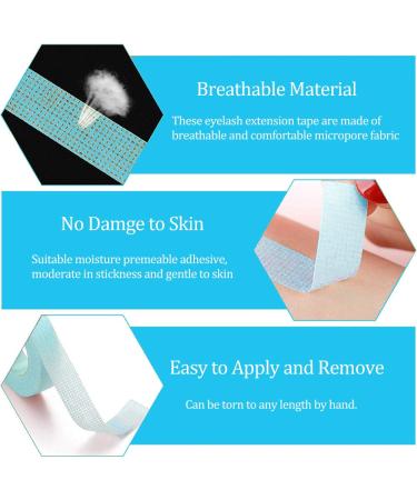 6 Rolls Eyelash Extension Tape - Micropore Adhesive Lash Tape (0.5 Inch x 10 Yards Blue) for Isolation & Application | Ebanku - Buy Online on GoSupps.com