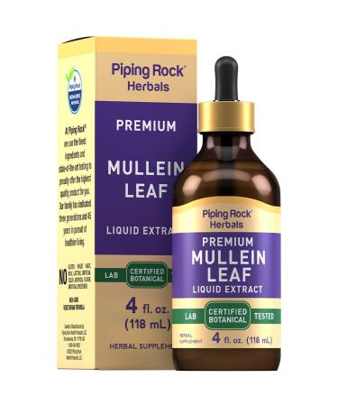 Piping Rock Mullein Leaf Liquid Drops | 4 Fl Oz | Herb Extract Tincture Supplement | Verbascum Thapsus | Non-GMO Gluten Free