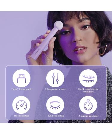TOUCHBeauty Heated Eyelash Curler - Rechargeable Dual-Sided Comb 2-Level Temperature Washable Silicone Brush for Natural Curls - TB-2117 International Shipping  - Buy Online on GoSupps.com