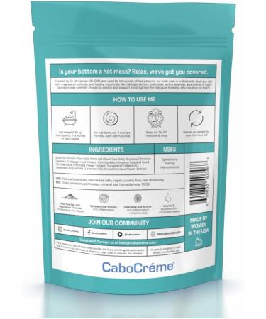 CaboCr me Postpartum Sitz & Bath Soak | Dead Sea Salt & Magnesium Chloride for Perineal Care | Essential for Postpartum Recovery | OBGYN-Created 24 oz - Buy Online on GoSupps.com