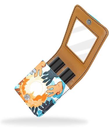 Travel Lipstick Organizer Case | Portable Makeup Bag with Mirror | Colorful Cat Paw Design - Buy Online on GoSupps.com