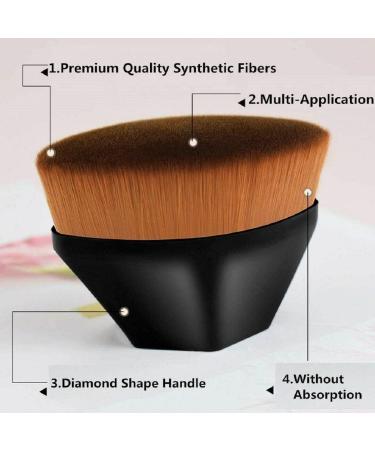 Foundation Makeup Brush Top Kabuki Face Brush for Blending Liquid Cream or Powder Cosmetics (Doubleblack) - Buy Online on GoSupps.com