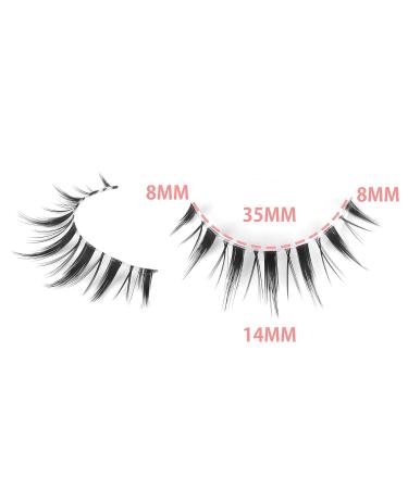 Fanxiton 14MM Manga Style Japanese Lashes 5 Pairs with Clear Band - Short 3D False Eyelashes for Makeup with Applicator (M1) - Buy Online on GoSupps.com