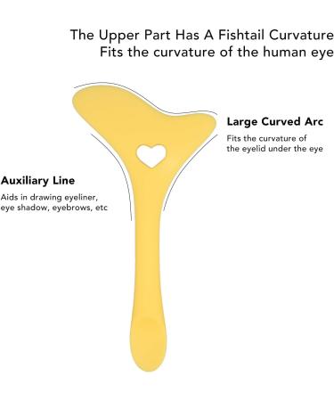 Eye Makeup Auxiliary Guard Tool Aid Stencils Wing Tips Silicone Mask Reusable Silicone Eye Makeup Aid Tool with Cream Applicator Eyeshadow Mascara Drawing (Yellow) - Buy Online on GoSupps.com