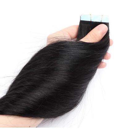 40cm Tape In Extensions - 100% Remy Human Hair 20pcs + 10 Free Tapes Black#1 16 - Buy Online on GoSupps.com
