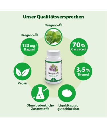 Vegan Oregano Oil Capsules - 70% Carvacrol 3.5% Thymol - Easy to Swallow 60 Servings No Additives - 30g - Buy Online on GoSupps.com